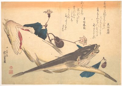 Kochi Fish with Eggplant, from the series Every Variety of Fish by Utagawa Hiroshige