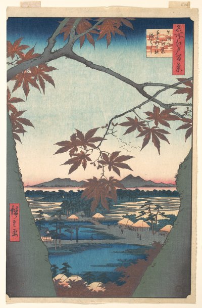 Maples at Mama, from the series One Hundred Famous Views of Edo by Utagawa Hiroshige