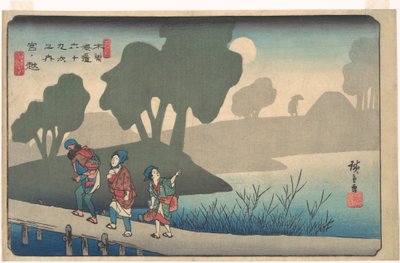 Miyanokoshi Station by Utagawa Hiroshige
