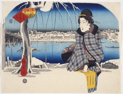 Moon after Snow at Ryogoku by Utagawa Hiroshige