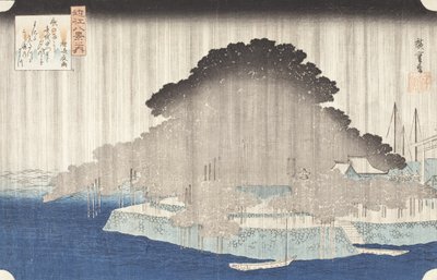 Night Rain at Karasaki by Utagawa Hiroshige