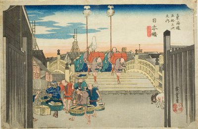 Nihon Bridge: Morning Scene, from the series 