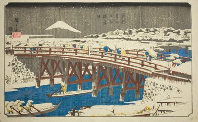 Nihon Bridge in Snow, from the series "Famous Places in the Eastern Capital" by Utagawa Hiroshige