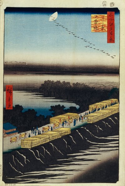 Nihon Embankment and Yoshiwara One Hundred Famous Views of Edo by Utagawa Hiroshige