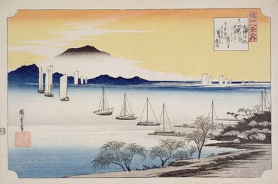 Returning Sails at Yabase, from the series, 
