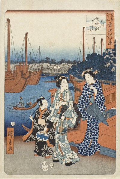 Sixth Month, Visit to View Fuji, Teppozu by Utagawa Hiroshige