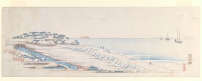 Snow Dawn at Susaki, from the Letter-Sheet set by Utagawa Hiroshige
