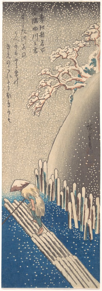 Sumida River in the Snow, from the Series "Famous Places in Edo in the Four Seasons" by Utagawa Hiroshige
