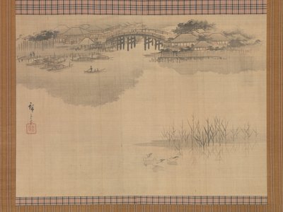 The Imado Bridge at the Foot of Mount Matsuchi by Utagawa Hiroshige