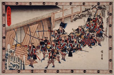 The Night Attack, Second Episode: Ronin Breaking into the House by Utagawa Hiroshige