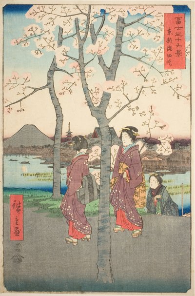 The Sumida Embankment in the Eastern Capital, from the series 