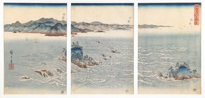 View of the Whirlpools at Awa, from an Untitled Series of Three Triptychs by Utagawa Hiroshige