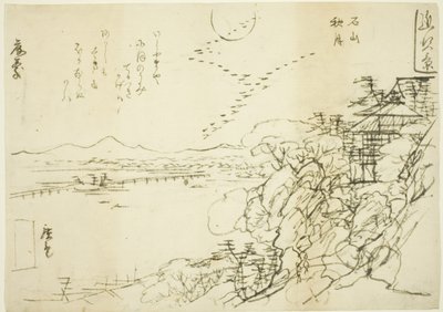 Sketch for Autumn Moon at Ishiyama Temple, from the series 