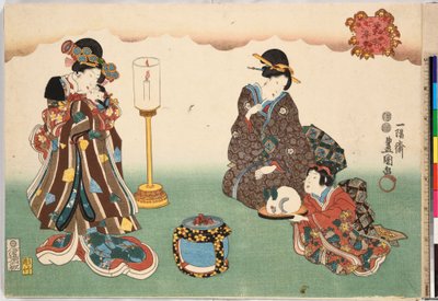 Evening Snow Bo-setsu, from the Series, Eight Figural Views Sugata Hakkei by Utagawa Kunisada
