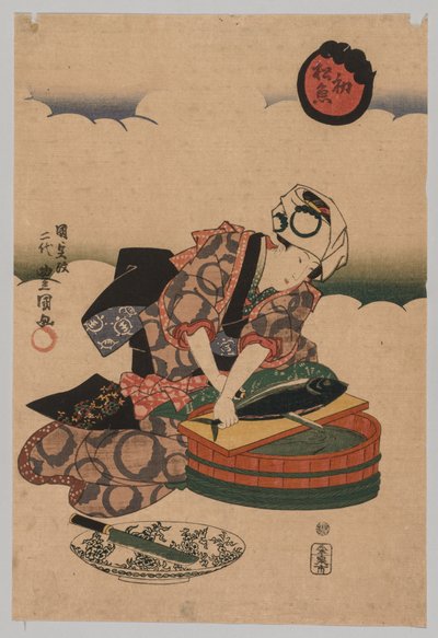 Preparing Bonita by Utagawa Kunisada