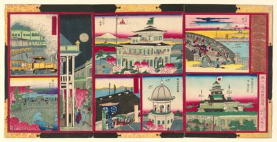 Eight Modern Views of Famous Places in Tokyo of Great Japan by Utagawa Kunisada II
