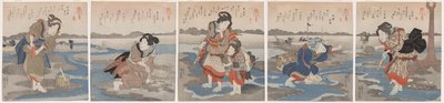 Five Pictures of Low Tide by Utagawa Kuniyoshi