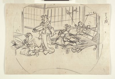Weaving on a Loom by Utagawa Kuniyoshi