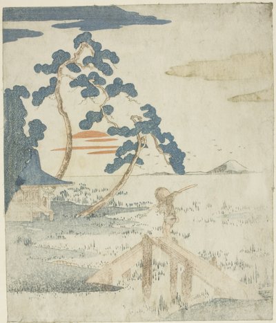 Man Crossing a Bridge as the Sun Rises, from an Untitled Edition of the Illustrations for the Series 