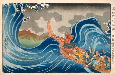Nichiren Calming the Storm, c. 1830s by Utagawa Kuniyoshi