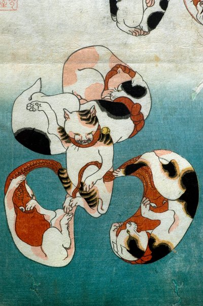 Octopus Series Cats Forming Written Characters by Utagawa Kuniyoshi
