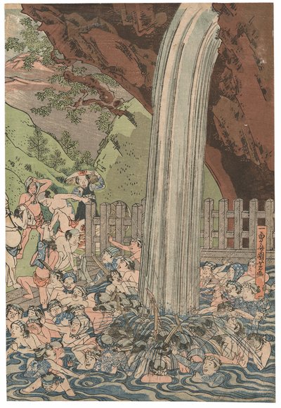 Pilgrims at the Roben Waterfall at Oyama by Utagawa Kuniyoshi