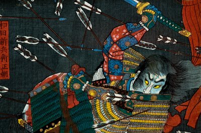 The battle at Shijō Nawate, c.1857 by Utagawa Kuniyoshi