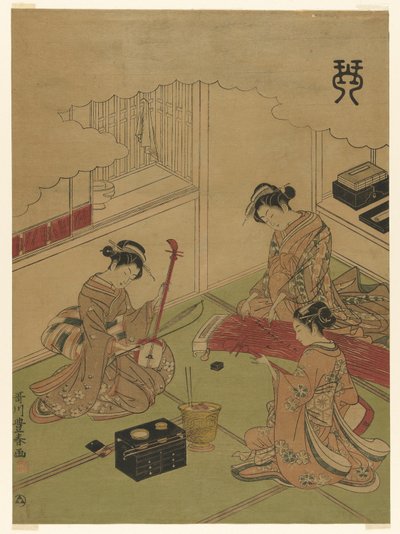 Koto (Kin), from an untitled series of the Four Accomplishments by Utagawa Toyoharu
