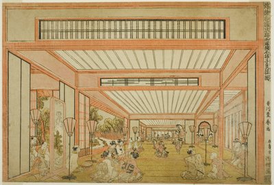 Views of Reception Rooms in Japan - Entertainments on the Day of the Rat in the Modern Style by Utagawa Toyoharu
