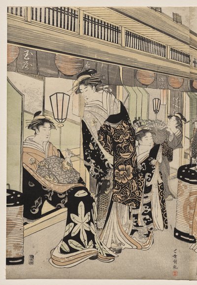 Courtesans Promenading on the Nakanocho by Utagawa Toyokuni