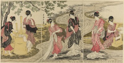 Washing Cloth in a Stream by Utagawa Toyokuni I