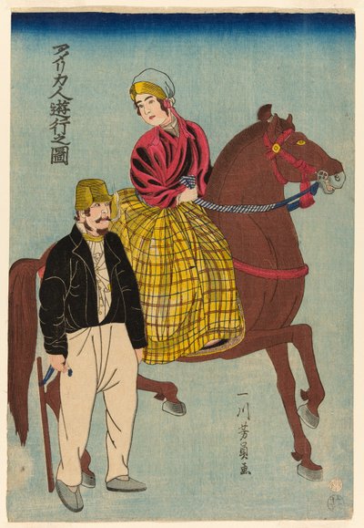 Americans on an Outing by Utagawa Yoshikazu