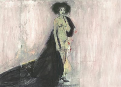 Dramatic Nude in Cloak by Ute Rathmann