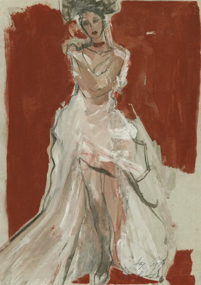 Elegant Woman White Gown by Ute Rathmann