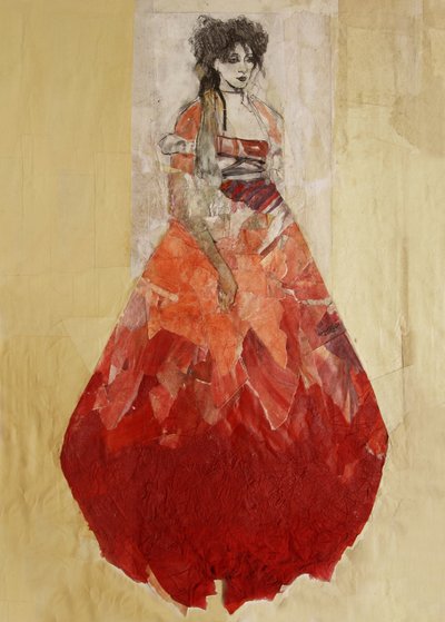Fashion Woman Red Dress by Ute Rathmann