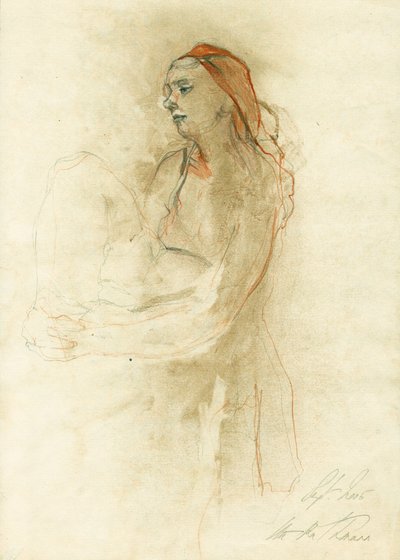 Pensive Nude Woman by Ute Rathmann