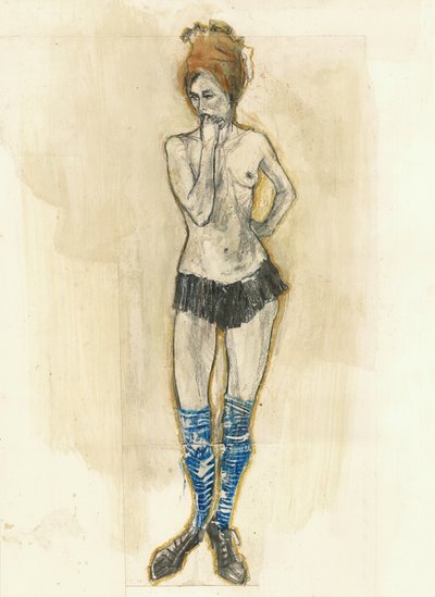 Pensive Woman Drawing by Ute Rathmann