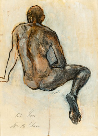 Seated Male Figure Study by Ute Rathmann