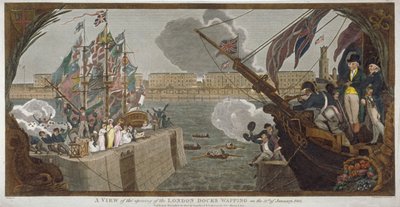 The Opening of London Docks, Wapping, 1805 by V Woodthorpe
