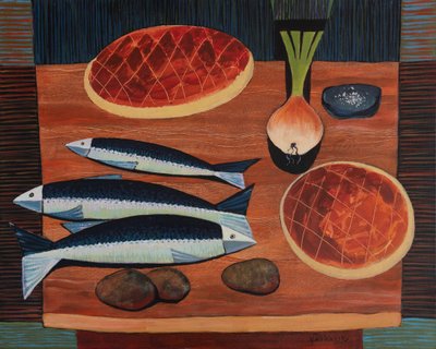 Still Life with Bread and Fish, 2020 by Vadym Vaskovsky