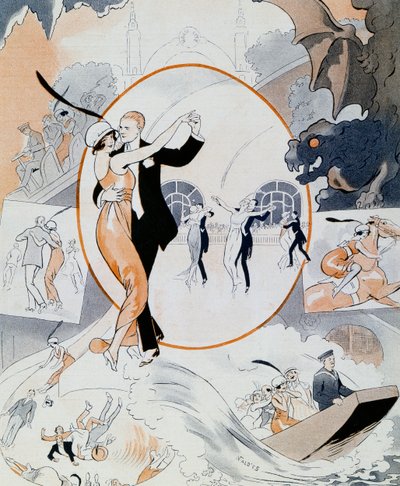 Dance Scene, from Magazine La Vie Parisienne, France by Vald
