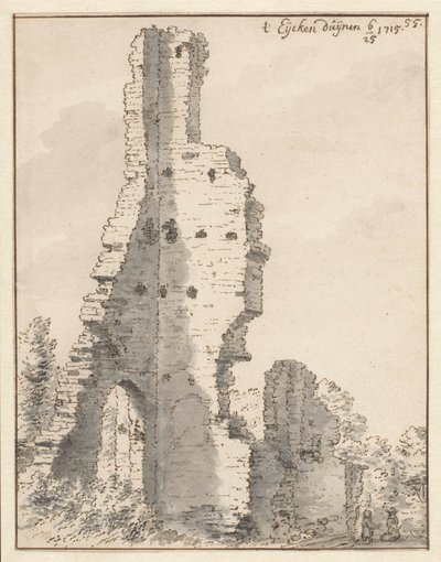 The Ruin of the Church of Eik en Duinen near The Hague by Valentijn Klotz (attributed to)