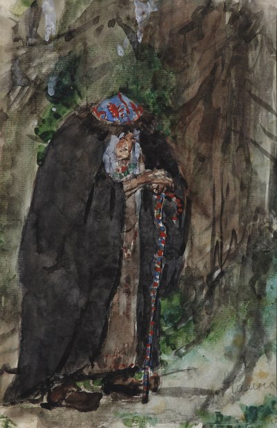 Naina. Costume design for the opera Ruslan and Lyudmila by M. Glinka by Valentin Aleksandrovich Serov