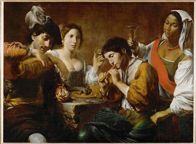 Company in a Tavern by Valentin de Boulogne