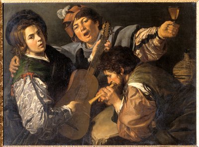 Three Men Making Music, c.1616 by Valentin de Boulogne