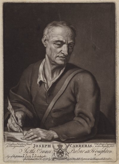 Joseph Carreras, poet and chaplain to Catherine of Braganza by Valentine Green