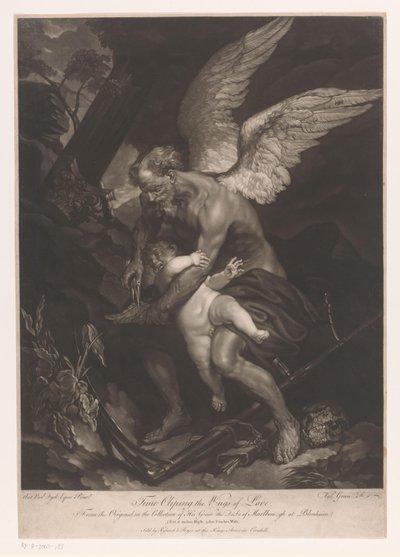 Father Time Clipping the Wings of Cupid by Valentine Green