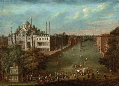 Procession of the Grand Vizier on the Hippodrome Square with the Sultan Ahmed Mosque, 1737 by Vanmour