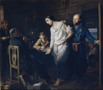 Commissary of Rural Police Investigating by Vasili Grigorevich Perov