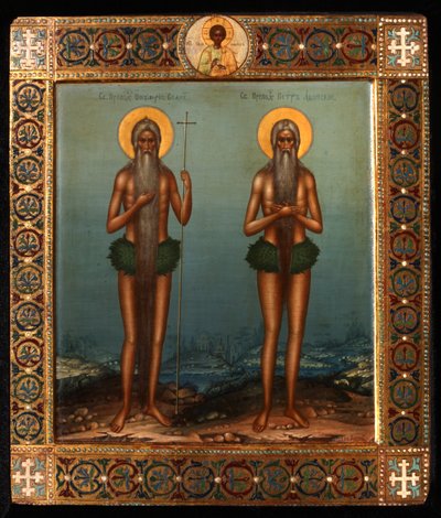 Venerable Onuphrius and Saint Peter of Mount Athos by Vasily Pavlovich Guryanov